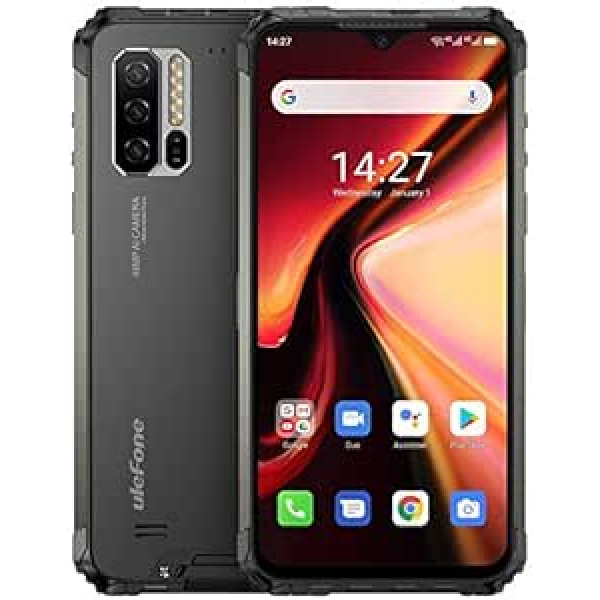 Ulefone Armour Outdoor Mobile Phone Without Contract, Helio P90 Octa Core, Android 10 IP68 Robust Smartphone, 48 MP Camera, 6.3 Inch FHD+, 5500 mAh Battery, Qi Wireless Charge, NFC GPS