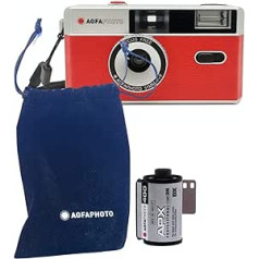 AgfaPhoto Analogue 35 mm Photo Camera Black Set (B+W Film + Battery)