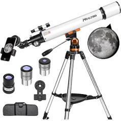 MEEZAA Telescope Astronomy Adult Professional 70 mm Aperture 700 mm Refractor Telescope for Children Beginners Telescope Astronomy for Beginners with Stainless Steel Tripod and Smartphone Adapter