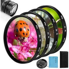 Fotover 67 mm Nahfilter-Set, Fotover 4-teiliges 1, 2, 4, 10 Makrofilter-Zubehör, Nahlinsen-Filter-Set mit Objektivfilterbeutel für Canon, Nikon, Sony, Pentax, Olympus, Fuji, DSLR-Kamera, Objektivdecke