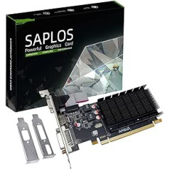 SAPLOS Radeon HD 5450 Graphics Card, 2GB DDR3 64-bit, Low Profile, DVI-I HDMI VGA, PCI Express x16, DirectX 11, PC Graphics Card GPU, 2 Monitors Support