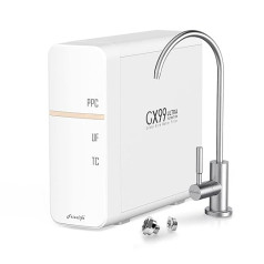Frizzlife GX99 UF Undersink Water Filter System - 0.01 Micron High Flow Drinking Water Filtration with Special Brushed Nickel Tap, No Waste Water, No Electricity Required