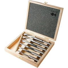 Oblong Hole Drill Bit Set 6-Piece Twisted Design Clockwise Diameter 6-16 mm Shank 13 mm in a Wooden Case