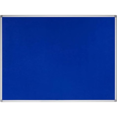 Bi-Office Earth - Umweltfreundliche Pinnwand, Blaue Filzoberfläche mit Aluminiumrahmen - 120 x 90 cm