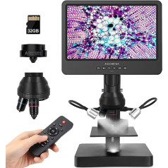 Andonstar AD249S-P 10.1 Inch HDMI Digital Microscope, 4000 x 3 Lens 2160P UHD Video Recording, Biological Microscope Kit for Adults and Kids, Coin Microscope for Fault Coins