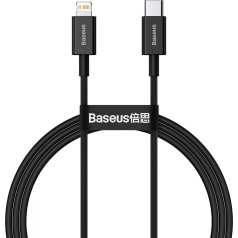 Izcils kabelis USB-C kabelis Iphone Lightning ātrai uzlādei 20W 1m melns