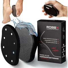 Robbx ® 2-in-1 Nano Glass Callus Remover, Wet and Dry, Foot File with Non-Slip Protective Lid for Perfect Foot Care, Callus Remover for Feet and Hands