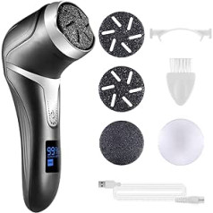 Asiaark Foot Callus Remover, Rechargeable Waterproof Electric Foot Files for Dry Hard Dead Skin and Cracked Heels, Professional Pedicure Tools with 3 Grinding Heads and 2