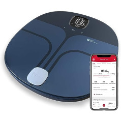 Terraillon Master Coach Personal Scales with Smartphone/Tablet Connectable for up to 8 Users, Up to 180 kg Load Capacity, Anthracite/Black