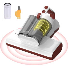 suzao Mite Vacuum Cleaner 450 W 14 Kpa Suction Anti-Mite Vacuum Cleaner with UV-C Light, HEPA Filter, Removes 99.9% Allergies, Mattress Cleaner, Handheld Vacuum Cleaner for Mattresses, Beds, Sofas and