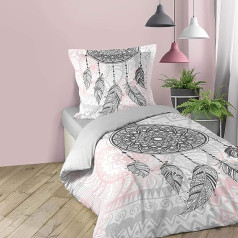 Douceur d'Intérieur Set of 2 Pink Duvet Cover 140 x 200 cm Printed 42 Thread Count