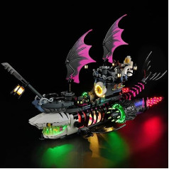 cooldac LED Light Kit for Lego 71469 Dreamzzz Nightmare Shark Ship, Creative Decorative Lights Set Compatible with Lego Dreamzzz 71469 Nightmare Shark Ship Building Blocks Model, Not Included Lego Set