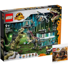 Lego Set of 2: 76949 Giganotosaurus & Therizinosaurus Attack & 30390 Dinosaur Market Polybag
