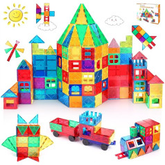 LeagoEra Children's Magnetic Building Blocks, 110 Pieces, Magnetic Building Blocks for Children Boys Girls from 3 4 5 6 7 8 Years Magnetic Toy Magnets Toy Children's Toy Magnetic Game