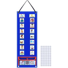 Toyvian 1 Satz visueller Zeitplan Kalender für Kinder Sehplan für Kleinkinder Material dreieckiger Ständer Hängetasche zur Aufbewahrung von Karten Aktivitätsblatt Vlies Falten Arbeit