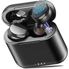 TOZO T6 Bluetooth Headphones, Wireless In-Ear Headphones, Touch Control, with Wireless Charging Case, IPX8 Waterproof Earphones, Bluetooth, Built-in Microphone, Premium Deep Bass Earphones for Sports,