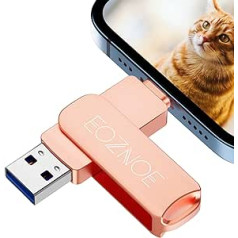 Eoznoe 256 GB USB Stick for iPhone, Flash Drive External Memory for Storing More Photos and Videos, USB 3.0 Photo Stick Compatible with iOS, Type C, USB Port