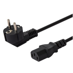 Schuko male power cable - IEC C13, angled, 3m, CL-146