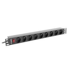 Lanberg PDU-09E-0300-BK Rack Unit (7 x ute; 16 A (3680 W); 3m; black)