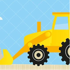 anna wand Border Self-Adhesive Under Construction - Wall Border for Children's Room / Baby Room with Construction Site Motif - Wall Sticker Bedroom Girls & Boys, Wall Decoration Baby/Children