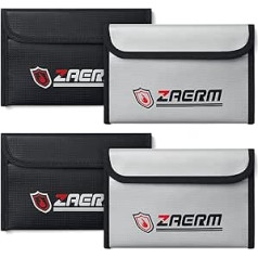 ZAERM Fireproof Bag Pack of 4 (20 x 13 cm) | Fireproof Document Bag Fireproof Waterproof Fireproof Money Bag for Documents Passport Bank File Protection Small Valuables