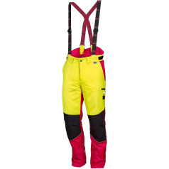 Worky Comfort Forestry Protection Trousers Modern Red / Neon Yellow Highly Visible Size 48-62U Forestry Cut Protection Trousers Modern Red / Neon Yellow Highly Visible Size 48-62, Red/neon yellow