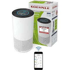 Soehnle Airfresh Clean Connect 500 Air Purifier Allergy Sufferers, Air Filter 99.5% of Dust Pollen Odours Germs, CADR 300 m³/h to 78 m² Smoking Room, Air Purifier Sleep Mode Timer, App Connection