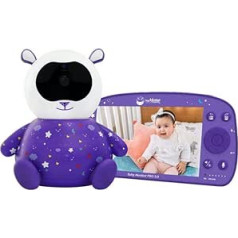 SoyMomo Baby Monitor Pro 2.0 with HD Camera, Intelligent Baby Monitor, 2-Way Audio and 5.5 Inch Display, Night Vision, Temperature Sensor, Eco Mode and 355° Rotation, Gift (Purple)