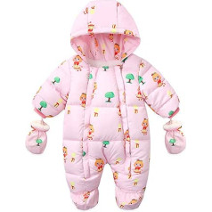 Wickelbody Baby 74 Warm 6-9 Monate Herbst Walkoverall Neugeborenen Set Winter mit Ohren Kapuze Erstausstattung Neugeborene Winteroverall Schneeanzug Fleece mit Füßen Reißverschluss Baby Pyjamas