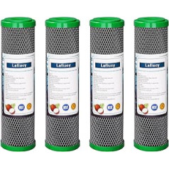 Lafiucy 5 Micron 10 Inch Coconut Shell Activated Carbon Water Filter, CTO, 4 Pack, Compatible with Home Under-Sink & Countertop Filtration System