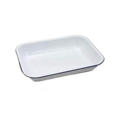 Genware 61031 Emaille Backen Gericht, 31cm x 25cm x 5cm, Weiß