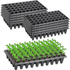 500 Cells 54 x 28 cm Seedling Plugs - 10 Pieces 20 x 10 Inch Reusable Seed Starter Containers for Nursery Growing Germination GDPL02L50B 47 x 47mm Grid, 90mm Depth, 50