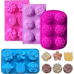 Anyasen Soap Moulds Silicone Pack of 4 Silicone Moulds for Soap Soap Mould Soft Muffin Baking Mould Silicone Mould Soap Mould Silicone Soap Moulds for Handmade Soap Moulds (Colour Random)