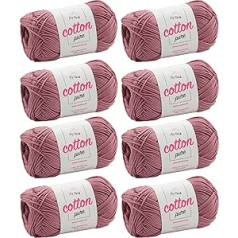 MyOma Crochet Yarn, Cotton Pure Pearl White (Fb 0101)- Cotton Knitting Yarn + Free Guide (English Language Not Guaranteed) – 1 Ball of White Cotton Yarn, 50 g /125 m, Needle Size 2.5 – 3.5 mm.