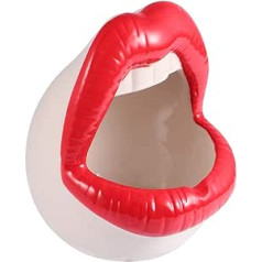 EXCEART Ceramic Ashtray Creative Large Mouth Cigarette Ashtray Holder Porcelain Desktop Smoking Ashtray Decor for Home Office (Red)