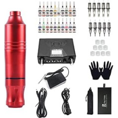 Anself Tattoo Kit Rotary Tattoo Machine Pen Needles Tattoo Ink Power Supply Tattoo Foot Pedal for Tattoo Beginners