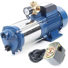 Fetcoi 2200 W Pressure Booster Pumps Made of Stainless Steel and Cast Iron, Centrifugal Pump IP44 Waterproof Garden Pump 2850 rpm with Switch for Garden Irrigation Water Supply