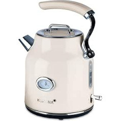 Korona Electric Kettle, Cream, 1.7 Litres, 2200 Watt, Limescale Filter, Steam Stop, Dry Protection, Hot Water, Tea and Coffee, 20666