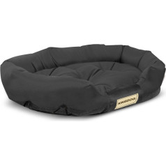 Ovāla manēžas gulta 115 x 95 cm melna Prestige