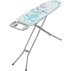 Vileda Neo Ironing Board with Ironing Hook, Height Adjustable, Compact Ironing Surface 114 cm x 33 cm, 100% Cotton Cover with Foam, Non-Slip Feet, Child-Proof Pull and Lift Closure