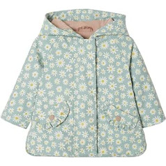 Vertbaudet Girls' Baby Rain Jacket, Wool white striped/yellow printed, 74