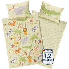 Aminata Kids Children's Duvet Cover Set 100 x 135 cm for Girls and Boys Baby Bedding Set 100 x 135 cm Cotton Soft Cosy Zip Closure, beige, 100 x 135 cm