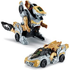 VTech - Switch & Go Dinos 1'Click, Dinosaur Sound Vulcanion, Mega Dragon, Toy 2-in-1, Automatic Conversion into A Racing Car, Gift for Children from 4 Years - Content in French