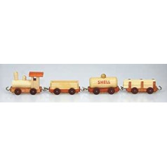 Rudolphs Schatzkiste Holzspielzeug Holzeisenbahn mit 3 Wagons Natur Güterzug BxH 26 x 3,5 cm NEU Spielzeug Zug Eisenbahn Seiffen Holzspielzeug Erzgebirge Bahn Wagon