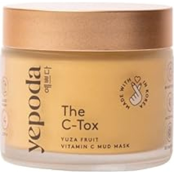 Yepoda Vitamin C Face Mask - The C-Tox Beauty Face Mask with Yuza Fruit and Kaolin, Korean Cosmetics (80 g)