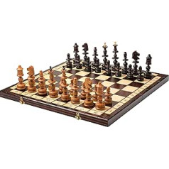 Tolle alte Polnisch - 56cm/22 Zoll verkrustet mit Kupfer Luxus Holz Schachspiel