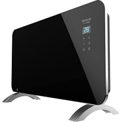 Cecotec Glass Convector Ready Warm 6670 Crystal Connection, WiFi Control, Adjustable Thermostat, Timer, Floor Stand, Suitable for Bathroom (IP24), Silent, 1500 W