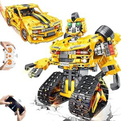 Jonrryin Technik Robot Children's Toy, 901 Pieces, 2-in-1 Remote Control Robot and Racing Car Construction Toy, Robot Programmable via App and Remote Control, Gift for 8-12 Years, Boys and Girls