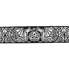 10 m Celtic Border Woven Ribbon 35 mm wide. COLOR: Black/Silver from 1 A Haberdashery, 35027 swsi