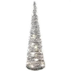 com-four® LED Decorative Pyramid in Fir Look, Decorative Light with Artificial Snow, 30 Warm White LEDs, Great Mood Light for Christmas, Illuminated Christmas Decoration (1 Piece, Green, 60cm Cone)